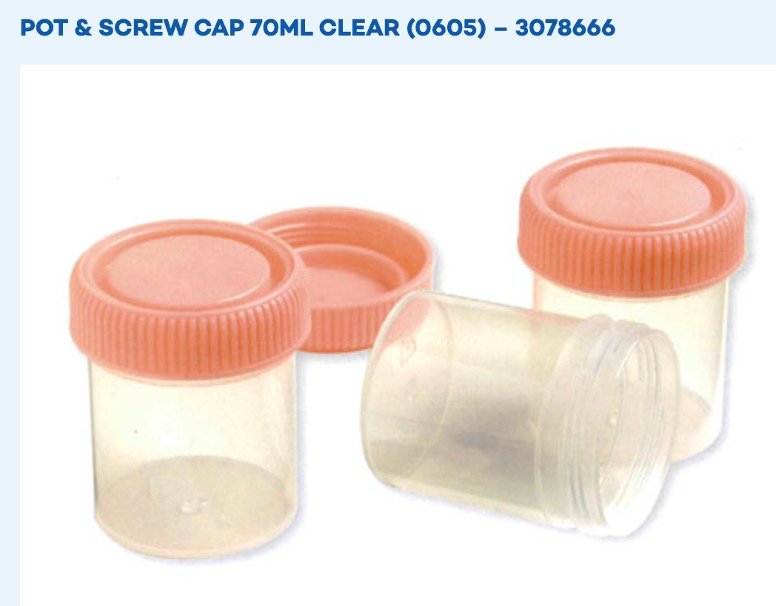 Clear 70 ml screw-cap pots with orange lids, for freezing single doses of coffee beans