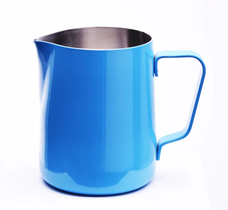 Blue Joe Frex stainless steel steaming and frothing milk pitcher