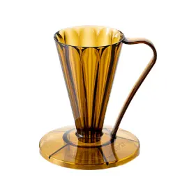 Cafec Flower Dripper Deep 27 in amber, with its matching base