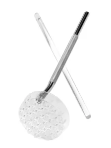 Melodrip pour-over tool, a perforated disc on a long stem that softens the pour